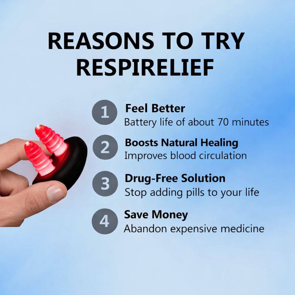Nasal Dilator shown with text highlighting benefits for breathing relief and natural healing.