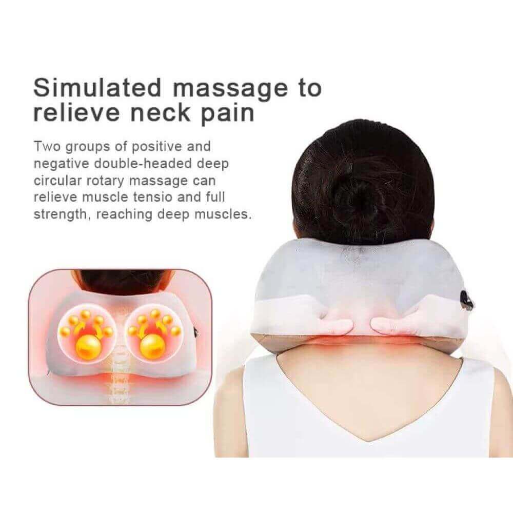 Portable Heated Neck & Shoulder Massager for relieving neck pain through simulated massage.